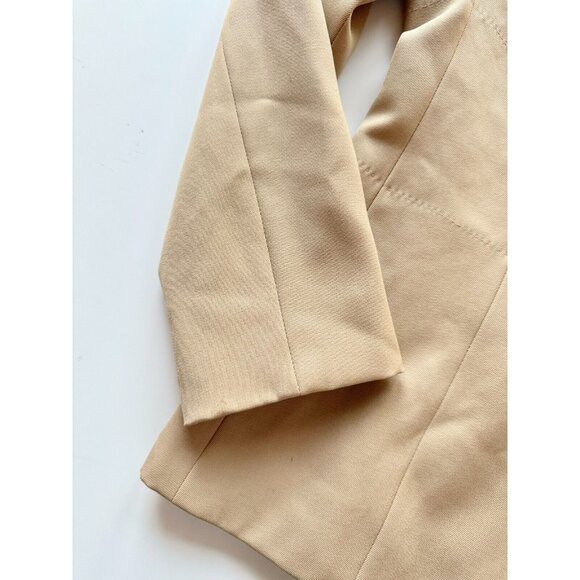 Vintage 90's VALENTINO ROMA Tan Gabardine Twill Slim Fit Blazer, Size 42/8 - Picture 8 of 15
